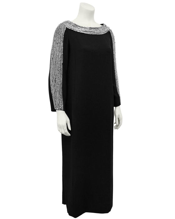 Black Dress with Rhinestone Trim