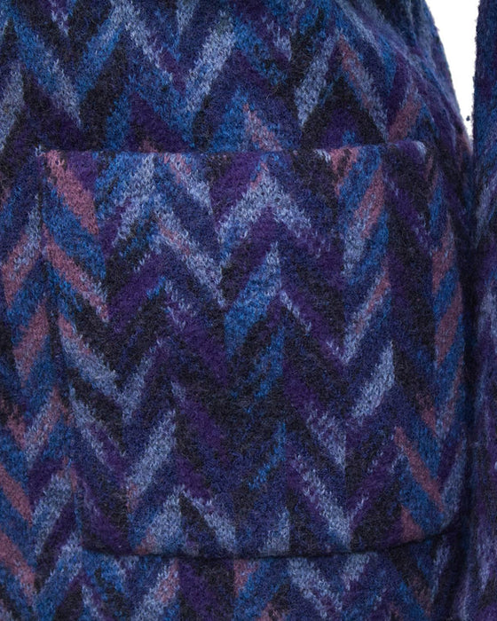 Blue and Purple 3 Piece Skirt Suit With Matching Sweater