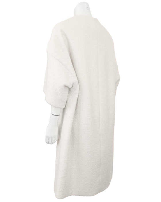 Cream Wool Bouclé Cocoon Coat