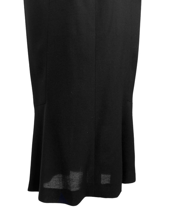 Back SiIk Gown with Silver Chains