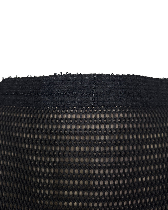 Black Tweed and Eyelet Suit with Pearl Buttons