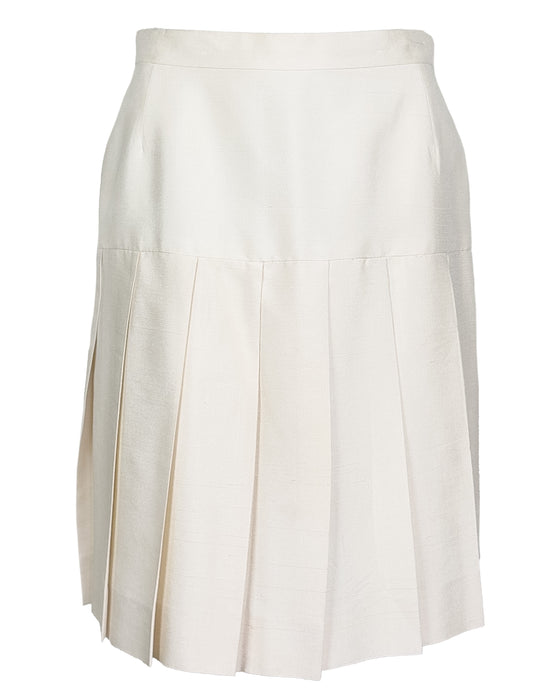 Cream Silk Jacket and Skirt Suit