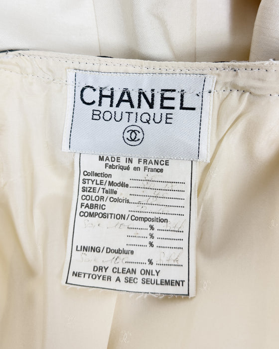 Cream Silk Jacket and Skirt Suit