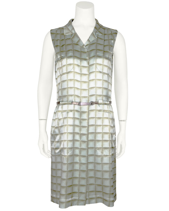 Green Sleeveless Silk Dress