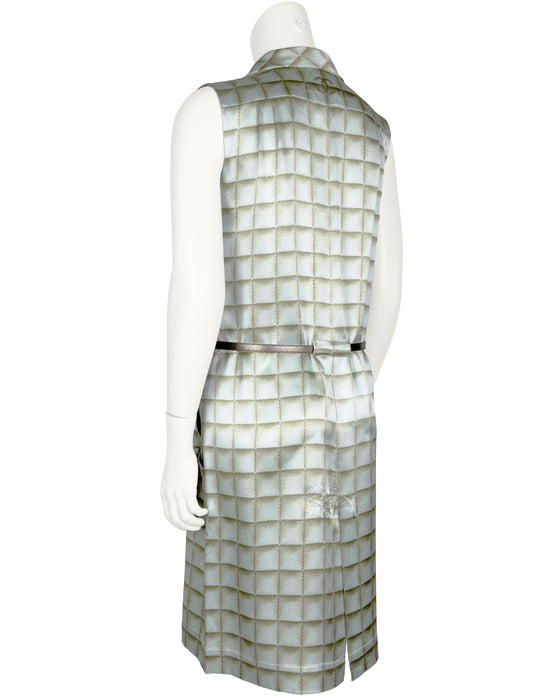 Green Sleeveless Silk Dress