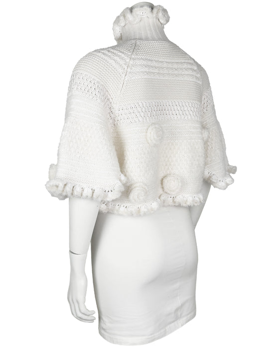 Cream Knit Bolero Style Jacket