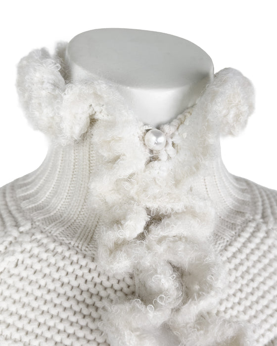 Cream Knit Bolero Style Jacket