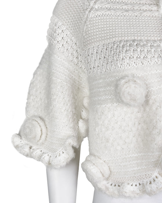 Cream Knit Bolero Style Jacket