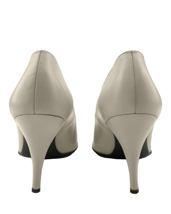 Beige Leather Pumps by Roger Vivier