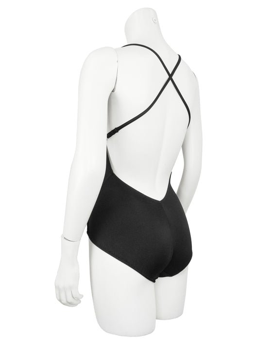 Black Poly-Lycra One-Piece Bathing Suit