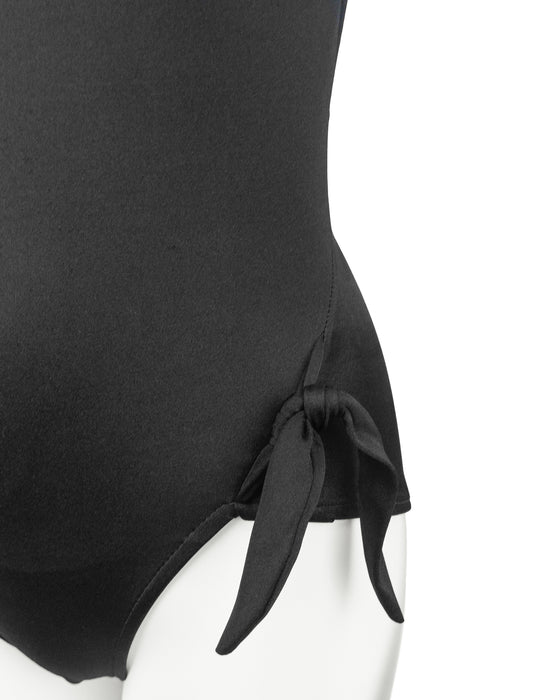 Black Poly-Lycra One-Piece Bathing Suit
