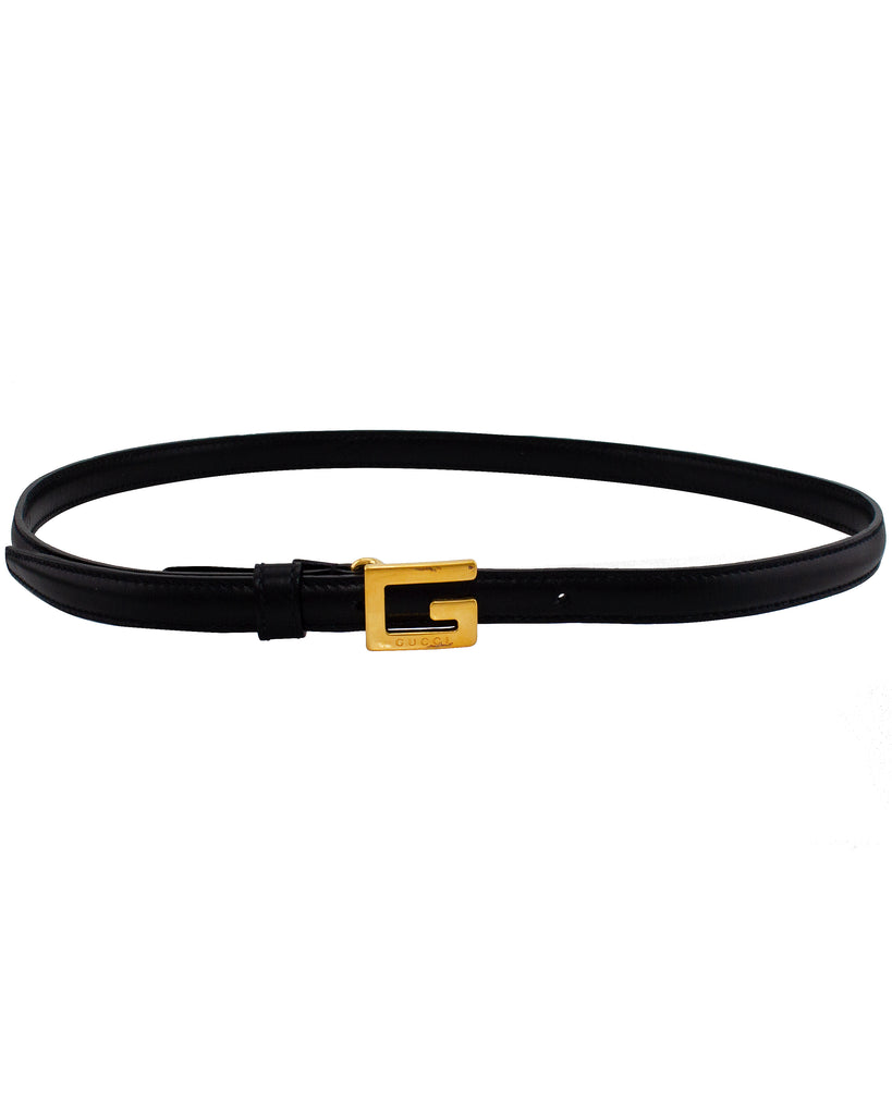 Gucci Vintage black belt with large G gold tone belt buckle  EUC Gucci Vintage black belt with large G gold tone belt buckle EUC main image 4