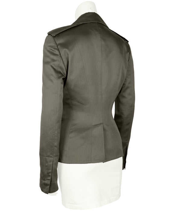 Green Cotton Safari Style Jacket
