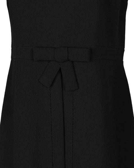 Black Wool Mod Style A-Line Dress