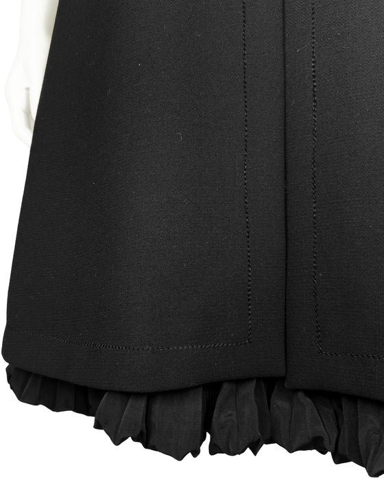 Black Wool Mod Style A-Line Dress
