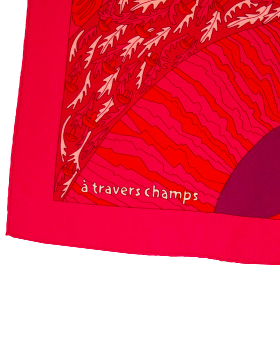 "À Travers Champs" Silk and Cashmere Large Scarf/Shawl