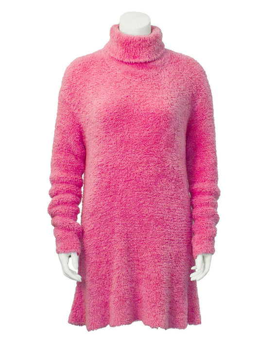 Pink Long Turtleneck Tunic