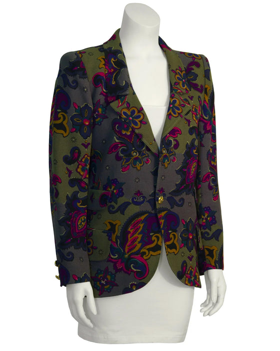 Khaki Floral Blazer
