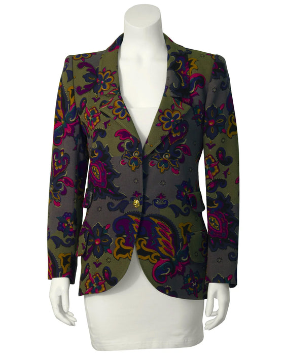 Khaki Floral Blazer