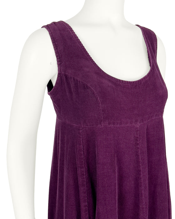 Plum Corduroy Full Length Dress