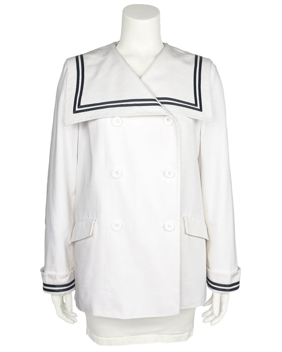 White Breasted White and Black Sailor Jacket