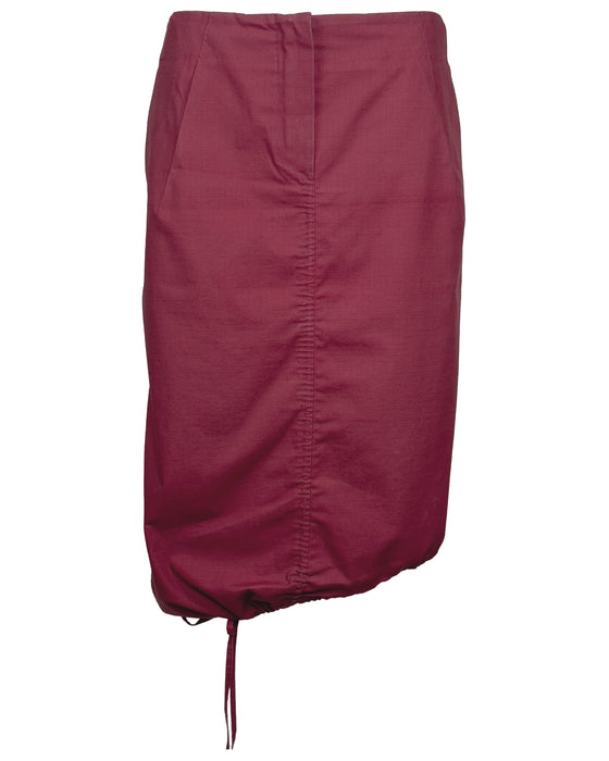 Burgundy Cargo Drawstring Hem skirt