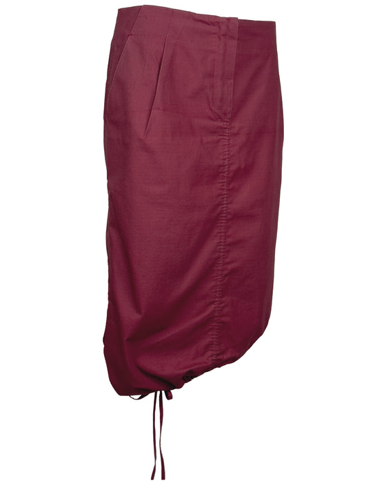 Burgundy Cargo Drawstring Hem skirt