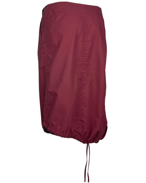 Burgundy Cargo Drawstring Hem skirt