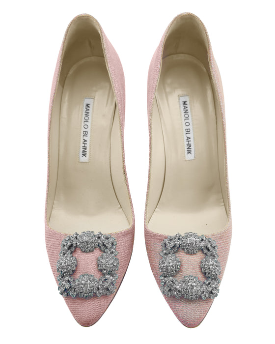 Pink Glitter Hangisi Pumps 90MM Heels