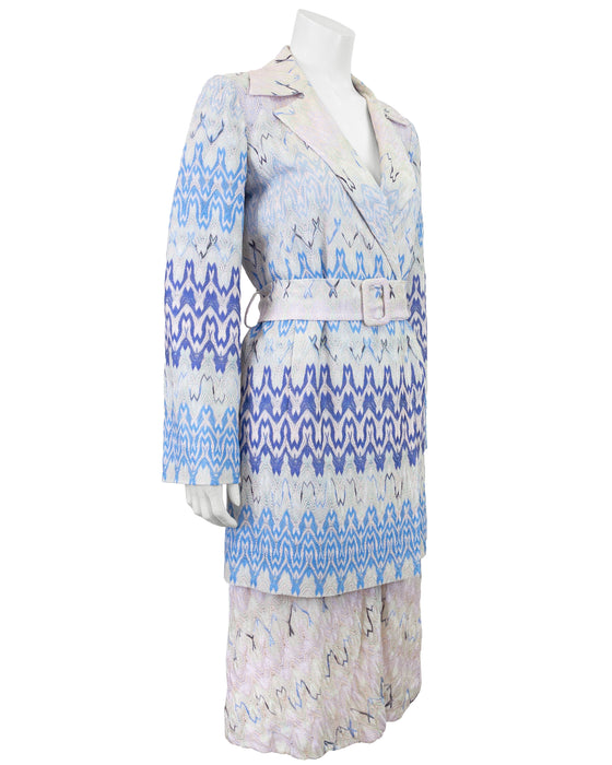 Pink, Purple, and blue Jacket and Skirt Set