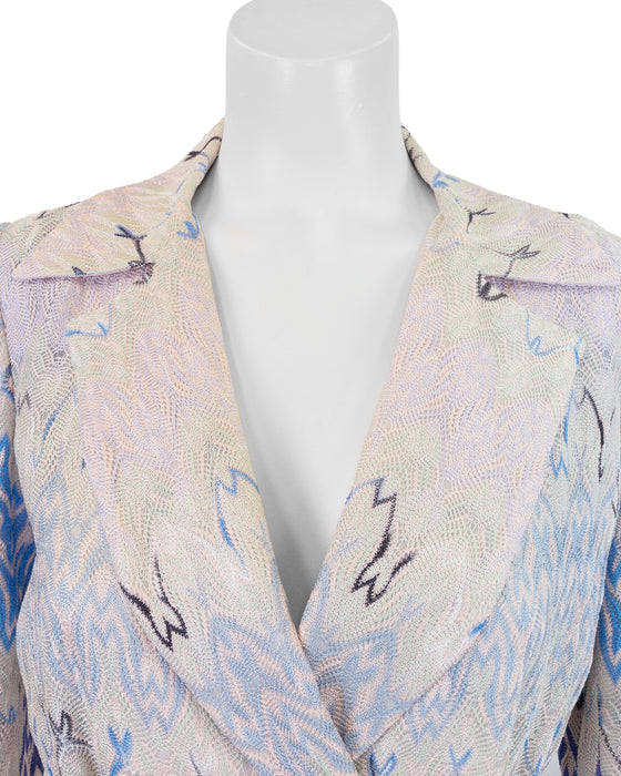 Pink, Purple, and blue Jacket and Skirt Set