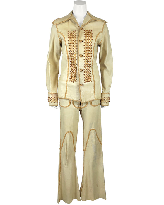 Yellow Chamoix and Leather Rock & Roll Set