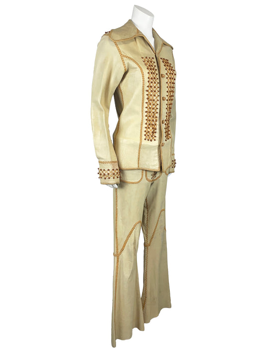 Yellow Chamoix and Leather Rock & Roll Set