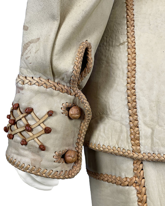 Yellow Chamoix and Leather Rock & Roll Set