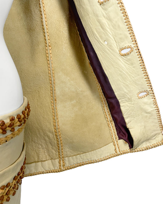 Yellow Chamoix and Leather Rock & Roll Set