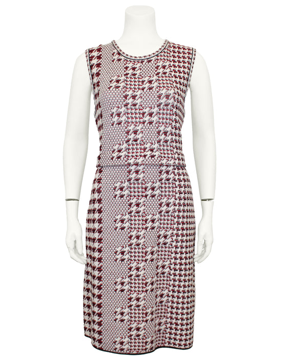 Red Houndstooth Dress & Coat Ensemble Vintage Couture Red Houndstooth Dress & Coat Ensemble Vintage Couture