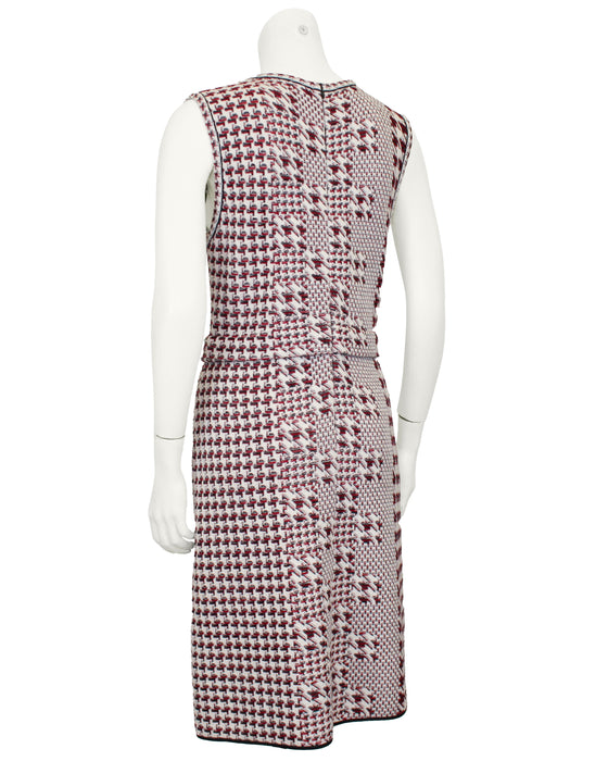 Red Houndstooth Dress & Coat Ensemble