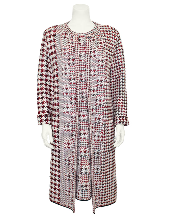 Red Houndstooth Dress & Coat Ensemble
