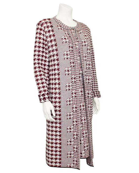 Red Houndstooth Dress & Coat Ensemble