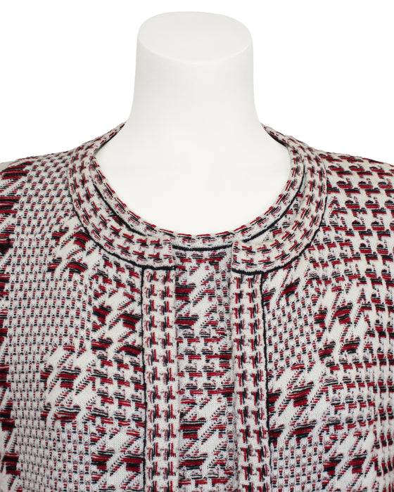 Red Houndstooth Dress & Coat Ensemble