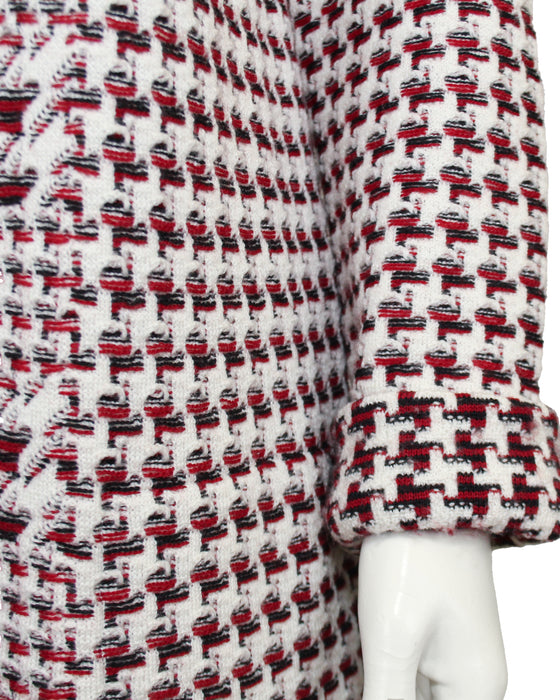 Red Houndstooth Dress & Coat Ensemble