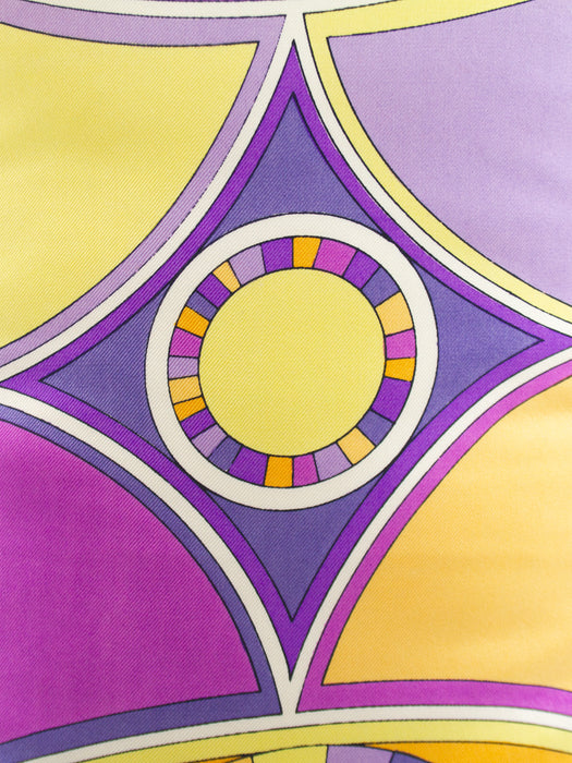 Purple and Orange Silk and Velvet Decorative Cushion