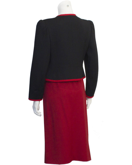 Red and Black Couture Label Suit