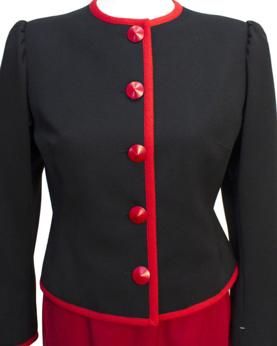Red and Black Couture Label Suit
