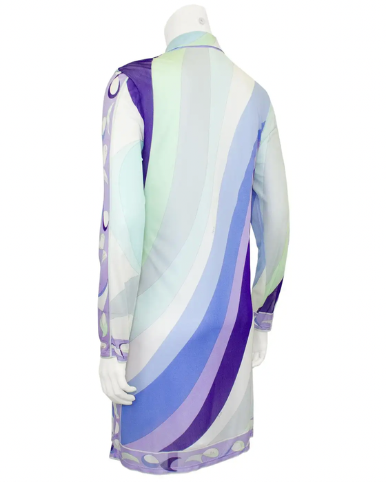 Blue and Purple Abstract Printed Tunic