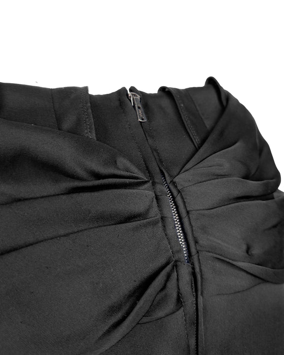 Black Ruffled Silk Skirt