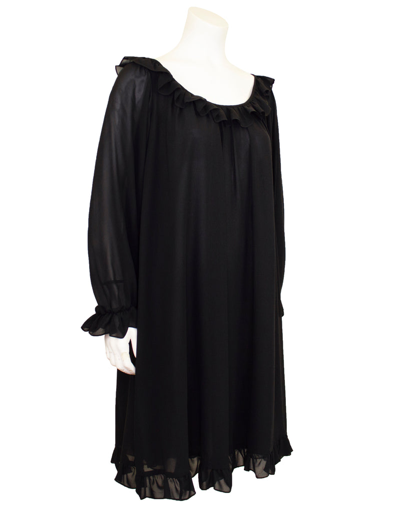 Black Chiffon Babydoll Dress Vintage Couture Black Chiffon Babydoll Dress Vintage Couture
