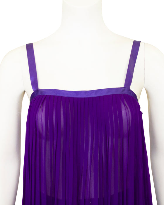 Purple Pleated and Silk Ensemble