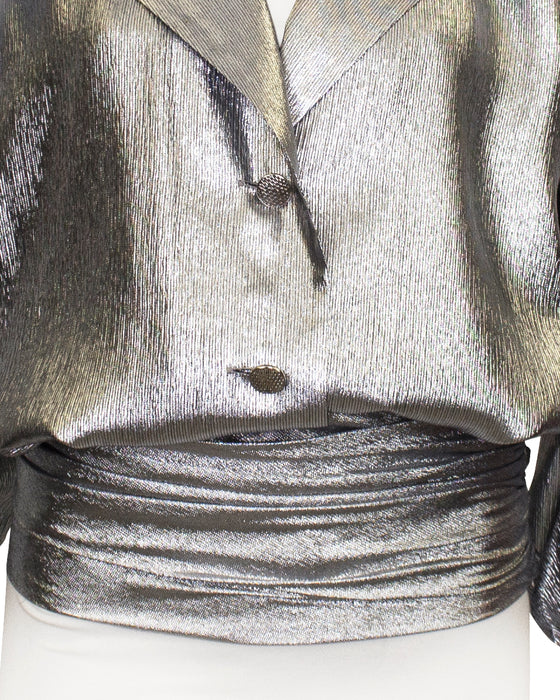 Silver Lame Shirt & Cummerbund