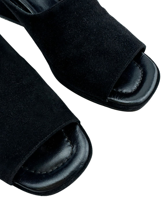 Black Suede Mules